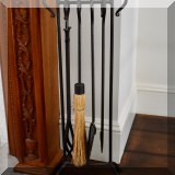 D07. Iron fireplace tools set. 31”h 